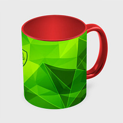 Кружка 3D Roma green poly, цвет: 3D-белый + красный