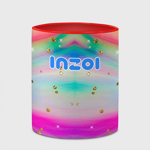 Кружка цветная Inzoi с золотыми звездочками / 3D-Белый + красный – фото 2