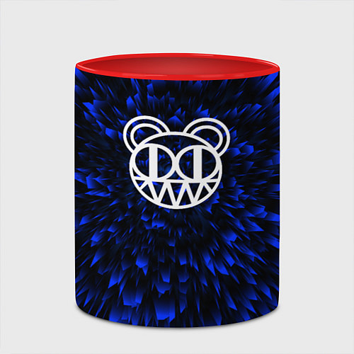 Кружка цветная Radiohead blue energy / 3D-Белый + красный – фото 2