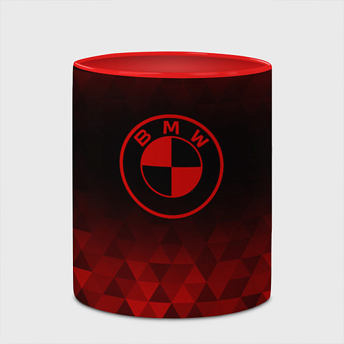 Кружка цветная BMW red poly / 3D-Белый + красный – фото 2
