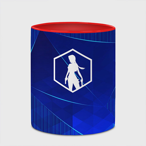 Кружка цветная Tomb Raider blue poly / 3D-Белый + красный – фото 2