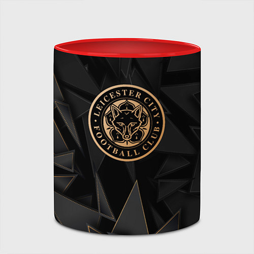 Кружка цветная Leicester City golden poly / 3D-Белый + красный – фото 2
