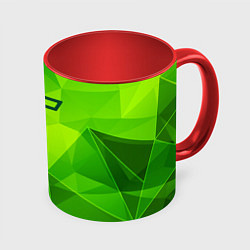 Кружка 3D Chevrolet green poly, цвет: 3D-белый + красный