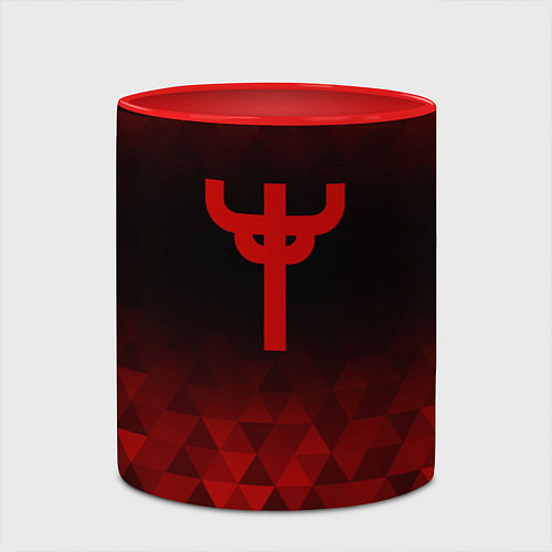 Кружка цветная Judas Priest red poly / 3D-Белый + красный – фото 2