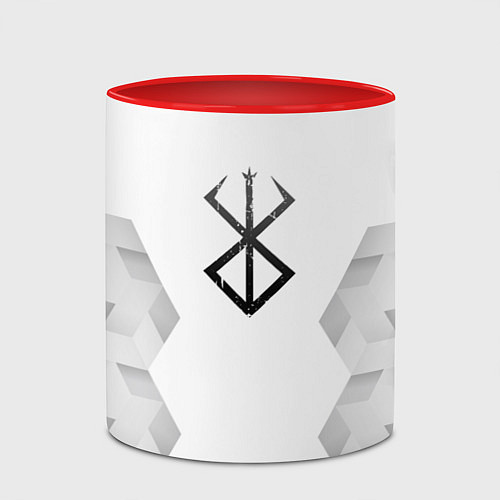 Кружка цветная Berserk white poly / 3D-Белый + красный – фото 2
