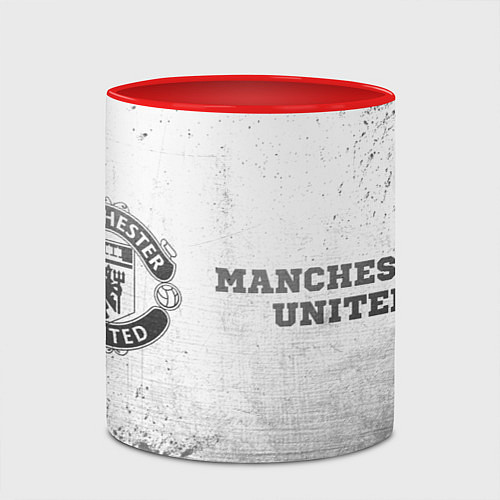 Кружка цветная Manchester United - white gradient по-горизонтали / 3D-Белый + красный – фото 2