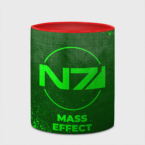 Кружка цветная Mass Effect - green gradient / 3D-Белый + красный – фото 2