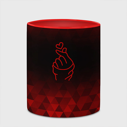 Кружка цветная K Pop red poly / 3D-Белый + красный – фото 2