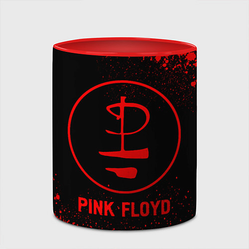 Кружка цветная Pink Floyd - red gradient / 3D-Белый + красный – фото 2