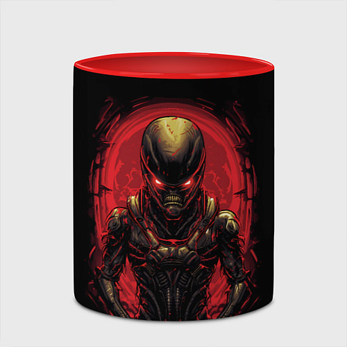 Кружка цветная Пришелец из красного портала / 3D-Белый + красный – фото 2