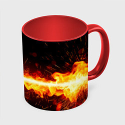 Кружка цветная Патрон в огне
