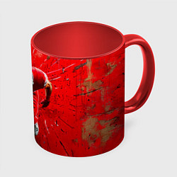Кружка 3D Раннинбек на красном, цвет: 3D-белый + красный