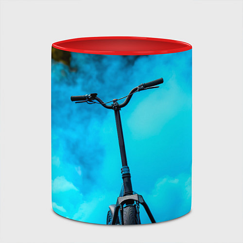 Кружка цветная Самокат в синем дыму / 3D-Белый + красный – фото 2