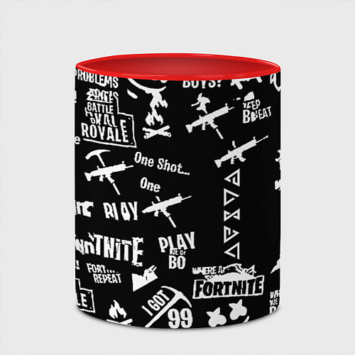 Кружка цветная Черно белые логотипы игр / 3D-Белый + красный – фото 2