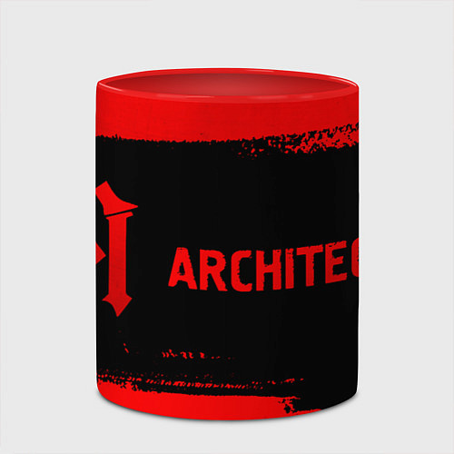 Кружка цветная Architects - red gradient по-горизонтали / 3D-Белый + красный – фото 2