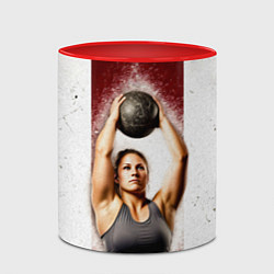 Кружка 3D Толкательница ядра, цвет: 3D-белый + красный — фото 2