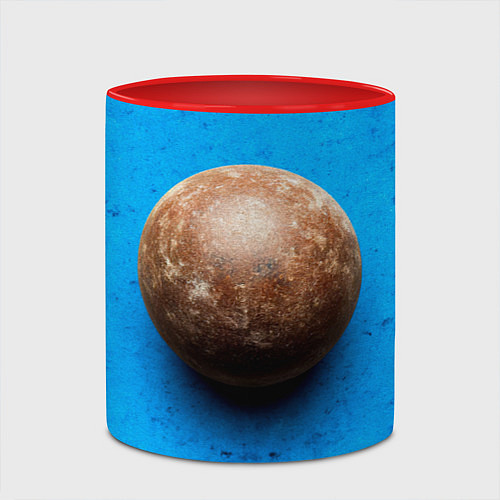 Кружка цветная Ядро для талкания на синем / 3D-Белый + красный – фото 2