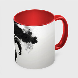 Кружка 3D Бодибилдер и черный дым, цвет: 3D-белый + красный