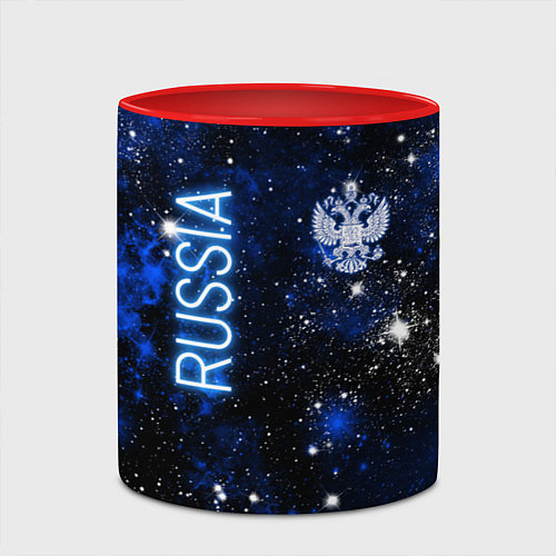 Кружка цветная Звёздное небо России и герб / 3D-Белый + красный – фото 2