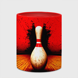 Кружка 3D Кегля на красном, цвет: 3D-белый + красный — фото 2