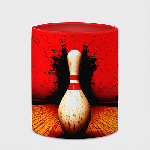 Кружка цветная Кегля на красном / 3D-Белый + красный – фото 2