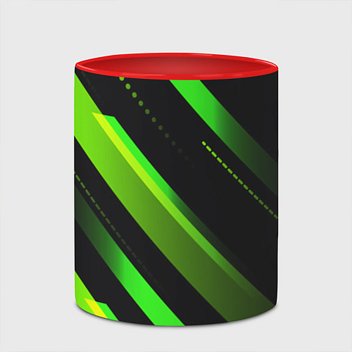 Кружка цветная Color black green / 3D-Белый + красный – фото 2