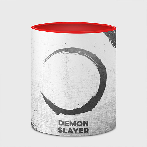 Кружка цветная Demon Slayer - white gradient / 3D-Белый + красный – фото 2
