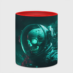 Кружка 3D Скелет в космосе, цвет: 3D-белый + красный — фото 2