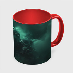 Кружка 3D Космический скелет, цвет: 3D-белый + красный