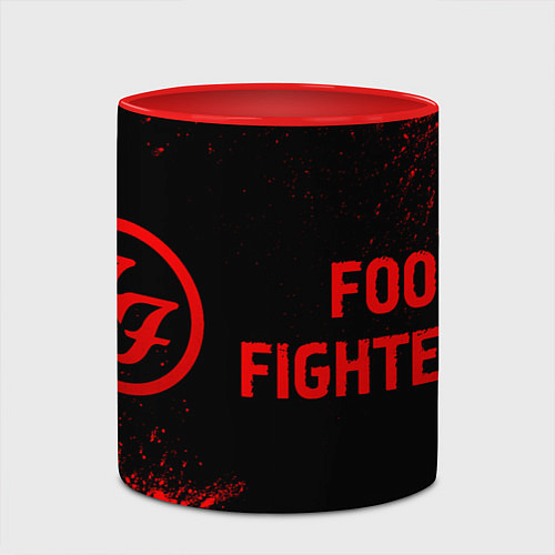 Кружка цветная Foo Fighters - red gradient по-горизонтали / 3D-Белый + красный – фото 2