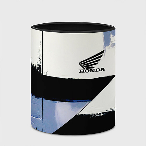 Кружка цветная Honda логотип / 3D-Белый + черный – фото 2