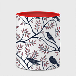 Кружка 3D Вороны на ветках, цвет: 3D-белый + красный — фото 2