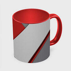 Кружка 3D Color black red grey, цвет: 3D-белый + красный