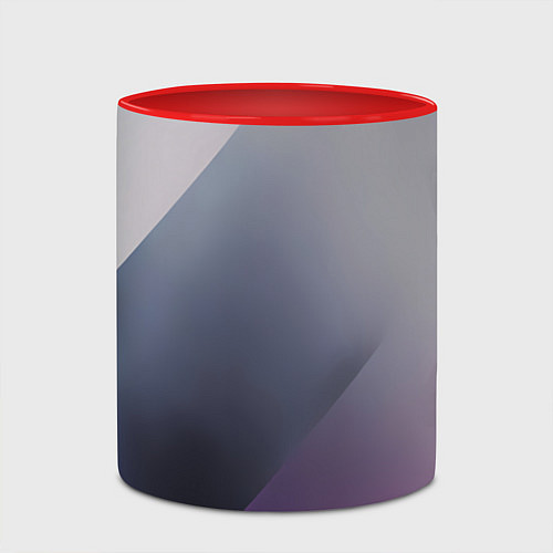 Кружка цветная Color grey with stripes / 3D-Белый + красный – фото 2