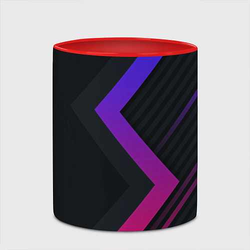 Кружка цветная Color black line / 3D-Белый + красный – фото 2