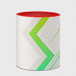 Кружка 3D Color white line green, цвет: 3D-белый + красный — фото 2
