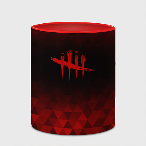 Кружка цветная Dead by Daylight red poly / 3D-Белый + красный – фото 2