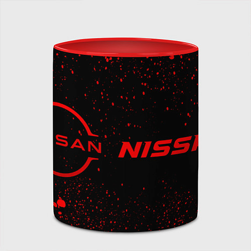 Кружка цветная Nissan - red gradient по-горизонтали / 3D-Белый + красный – фото 2
