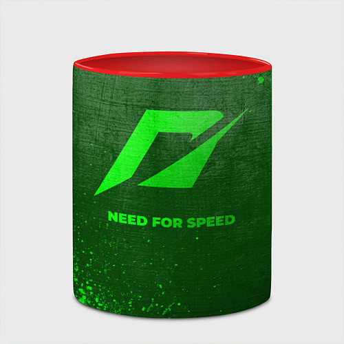 Кружка цветная Need for Speed - green gradient / 3D-Белый + красный – фото 2
