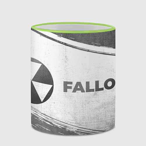 Кружка цветная Fallout - white gradient по-горизонтали / 3D-Светло-зеленый кант – фото 2