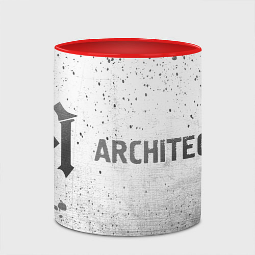 Кружка цветная Architects - white gradient по-горизонтали / 3D-Белый + красный – фото 2