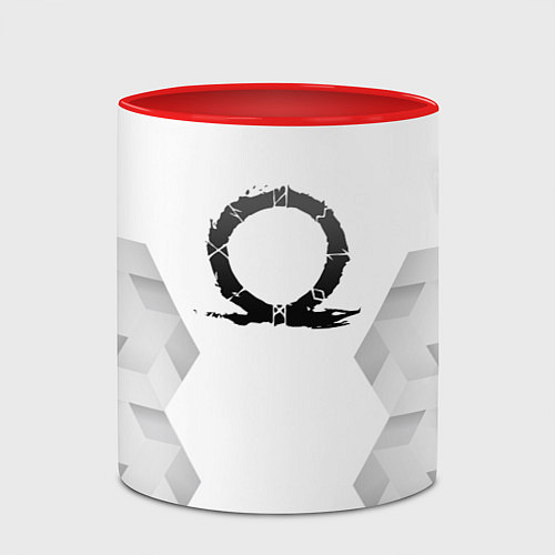 Кружка цветная God of War white poly / 3D-Белый + красный – фото 2