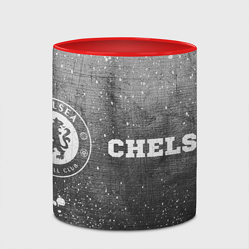 Кружка цветная Chelsea - grey gradient по-горизонтали / 3D-Белый + красный – фото 2