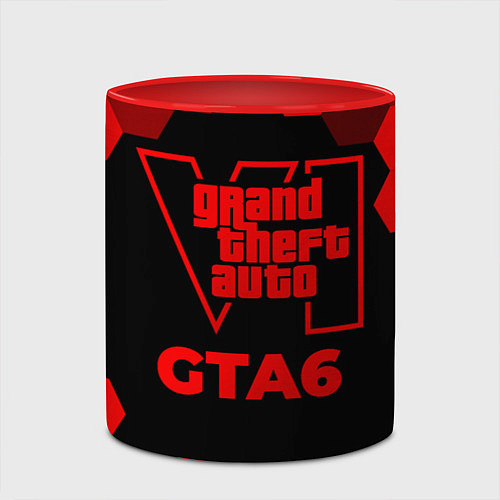 Кружка цветная GTA6 - red gradient / 3D-Белый + красный – фото 2