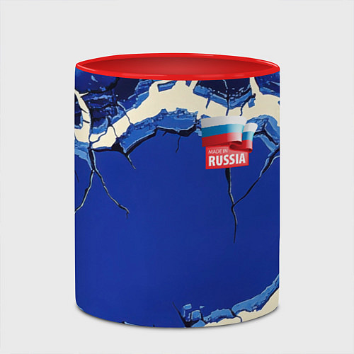 Кружка цветная Russia blue abstract / 3D-Белый + красный – фото 2