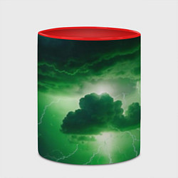 Кружка 3D Зелёный гром, цвет: 3D-белый + красный — фото 2