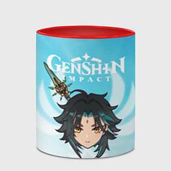 Кружка 3D Genshin Impact - персонаж Сяо, цвет: 3D-белый + красный — фото 2