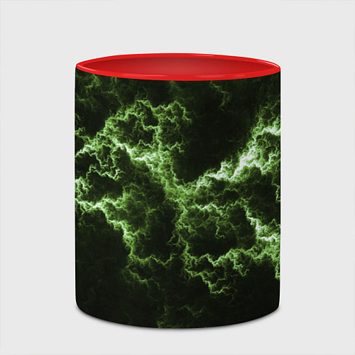 Кружка цветная Lightning green glow / 3D-Белый + красный – фото 2