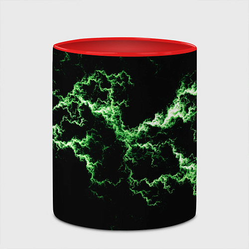 Кружка цветная Lightning green glow / 3D-Белый + красный – фото 2