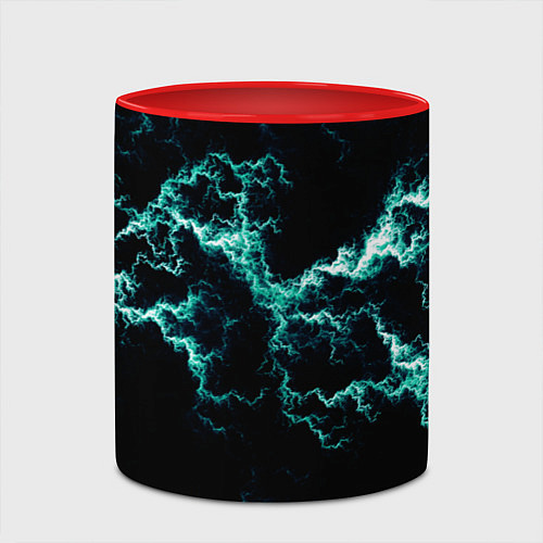 Кружка цветная Lightning light blue glow / 3D-Белый + красный – фото 2